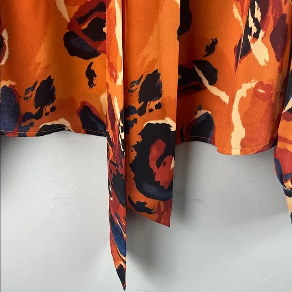 Worthington Abstract Print Long-Sleeve Blouse Size S - Picture 8 of 11